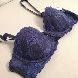 🇨🇦 Lebody Blue Lace Convertible Push-Up Bra, 34C